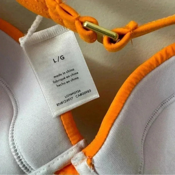 NWT WEWOREWHAT ORANGE BIKINI  TOP L - Picture 6 of 6